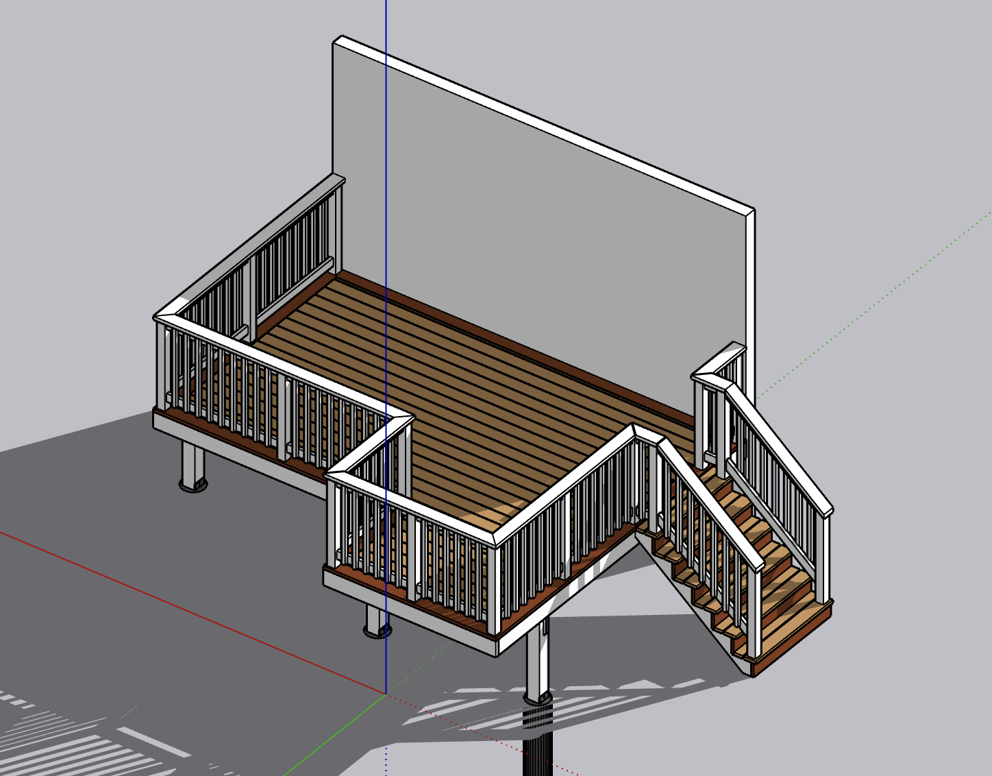 Generated materials and cut list optimized for SketchUp deck design