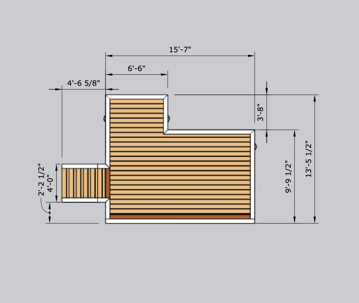 Professional construction blueprints created from SketchUp deck model
